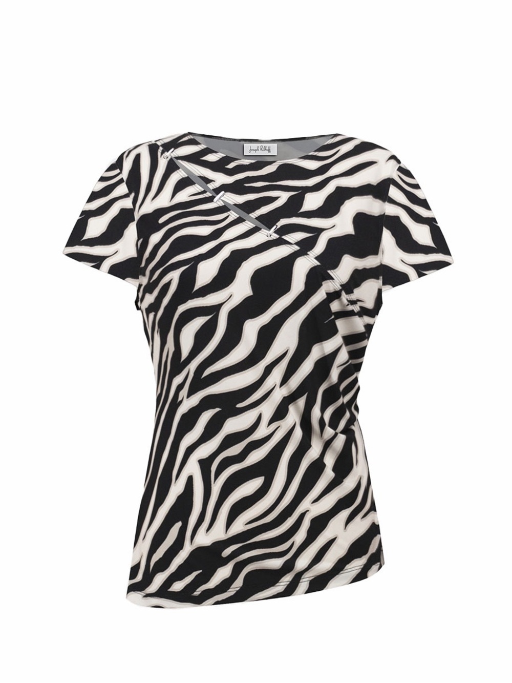 Joseph Ribkoff Women’s Zebra Print Short Sleeve Top Size Small - Picture 2 of 6